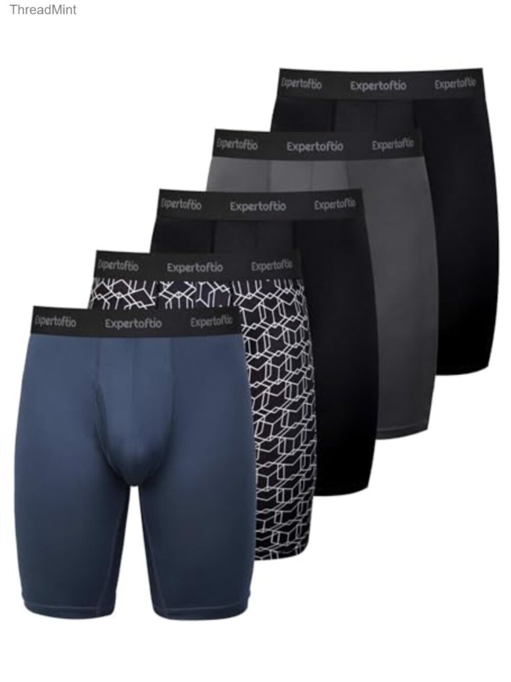 Men's 9 Inch Long Leg Boxer Briefs Moisture Wicking Anti Chafing Open Fly